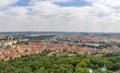 Prague aerial view panorama from tower