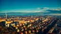 Prague Aerial view tv tower summer light