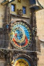 Prague Astronomical Clock, Bohemia, Czech Republic. Mounted on the southern wall of Old Town Hall in the Old Town Square of the Royalty Free Stock Photo