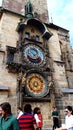 The Prague Astronomical Clock is a medieval astronomical clock.The Clock is on the southern wall of Old Town City Hall Royalty Free Stock Photo