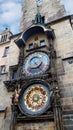 The Prague Astronomical Clock is a medieval astronomical clock.The Clock is on the southern wall of Old Town City Hall Royalty Free Stock Photo