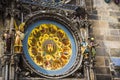 The Prague Astronomical Clock is a medieval clock.The Clock is mounted on the southern wall of Old Town City Hall in the Old Town Royalty Free Stock Photo