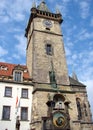 Prague Astronomical Clock, medieval timepiece on the facade of the Old Town Hall, Czechia Royalty Free Stock Photo