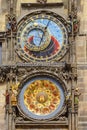 Prague astronomical clock Orloj on City Hall tower in Czech Republic Royalty Free Stock Photo