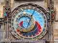 Prague astronomical clock (Orloj) on City Hall tower, Czech Republic