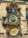 Prague astronomical clock on south facade of Old Town Hall