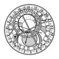 Prague astronomical clock vector illustration