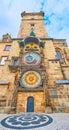 Prague Astronomical Clock on wall of Old Town Hall, Old Town Square, Prague, Czech Republic Royalty Free Stock Photo