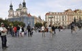 Prague,august 29:Old Town Plaza of Prague,Czech Republic Royalty Free Stock Photo