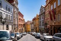 Vertical view of picturesque Nerudova street (Royal Way),