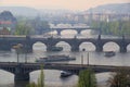 Prague bridges aerial view Royalty Free Stock Photo