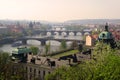 Prague bridges aerial view Royalty Free Stock Photo