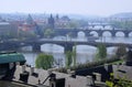 Prague bridges aerial view Royalty Free Stock Photo