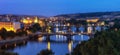 Prague bridges letna park panorama Royalty Free Stock Photo