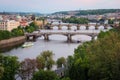 Prague Bridges over Vltava River, Czech Republic Royalty Free Stock Photo