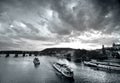 Prague bridges at sunset Royalty Free Stock Photo