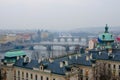 Prague Bridges sunset panorama, Prague Royalty Free Stock Photo