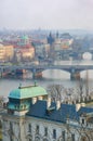 Prague Bridges,Vltava river breathtaking view Royalty Free Stock Photo