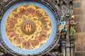 Prague Calendar dial close-up. The main attraction of the capital of the Czech Republic. Background