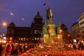Winter Prague, Candle Lights for ex President Vaclav Havel, Czech Republic