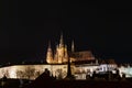 Prague Castle and Cathedral by night, Czech Royalty Free Stock Photo