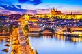 Prague Castle and Charles Bridge, Czech Republic Royalty Free Stock Photo