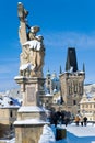 Prague castle and Charles bridge, Prague (UNESCO), Czech republic Royalty Free Stock Photo