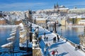 Prague castle and Charles bridge, Prague (UNESCO), Czech republic Royalty Free Stock Photo