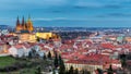 Prague Castle complex with gothic St Vitus Cathedral, Hradcany, Royalty Free Stock Photo