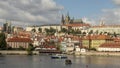Prague Castle complex, seen from across the Vltava River, Prague, Czech Republic Royalty Free Stock Photo