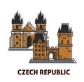 Prague Castle in Czech Republic sightseeing landmark royal symbol for travel icon