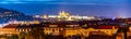 Prague Castle evening panorama. Lookout from Vysehrad. Prague, Czech Republic Royalty Free Stock Photo