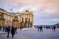 Prague Castle Hradcani Namesti square at twilight Czech Republic Royalty Free Stock Photo