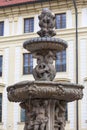 Prague Castle, Hradcany, fountain on the courtyard , Prague, Czech Republic