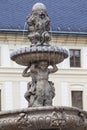 Prague Castle, Hradcany, fountain on the courtyard , Prague, Czech Republic