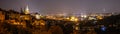 Prague Castle and Lesser Town panorama by night. View from Petrin Hill. Prague, Czech Republic Royalty Free Stock Photo