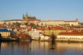 Prague Castle and Malastrana over Vltava river