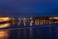 Prague castle night. Czech Republic famous travel old city. Traditional panoramic cityscape Royalty Free Stock Photo