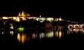 Prague castle night reflection Royalty Free Stock Photo