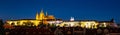 Prague Castle panorama by night, Prague, Czech Republic. Royalty Free Stock Photo