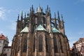 Prague Castle Saint Vitus cathedral back, Svaty Vit Royalty Free Stock Photo