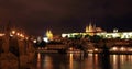 Prague Castle and Saint Vitus Cathedral at night Royalty Free Stock Photo