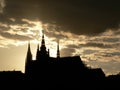 Prague Castle silhouette Royalty Free Stock Photo