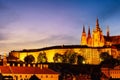 Prague Castle during sunset in Bohemia, Czech Republic