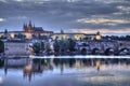Prague castle with Vltava river Royalty Free Stock Photo