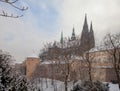 Prague Castle in Winter coat.