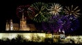 Prague castleand New Year celebrations Royalty Free Stock Photo