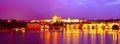 Prague centre panorama at night Royalty Free Stock Photo