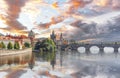 Prague - Charles bridge, Czech Republic. Royalty Free Stock Photo