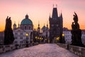 Prague, Charles Bridge (Karluv Most) in the morning, the most be